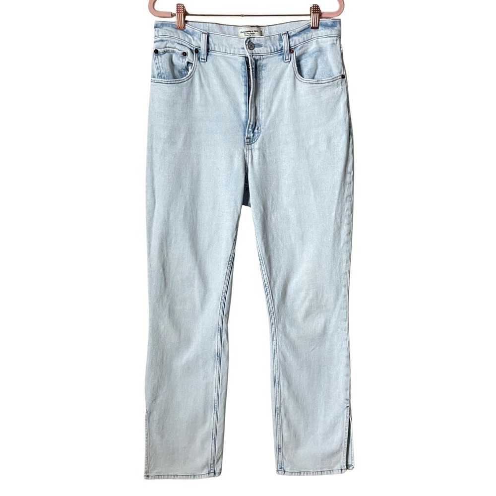 Abercrombie & Fitch Jeans Womens 31 12 Slim Straight Ultra High Rise Slit Hem